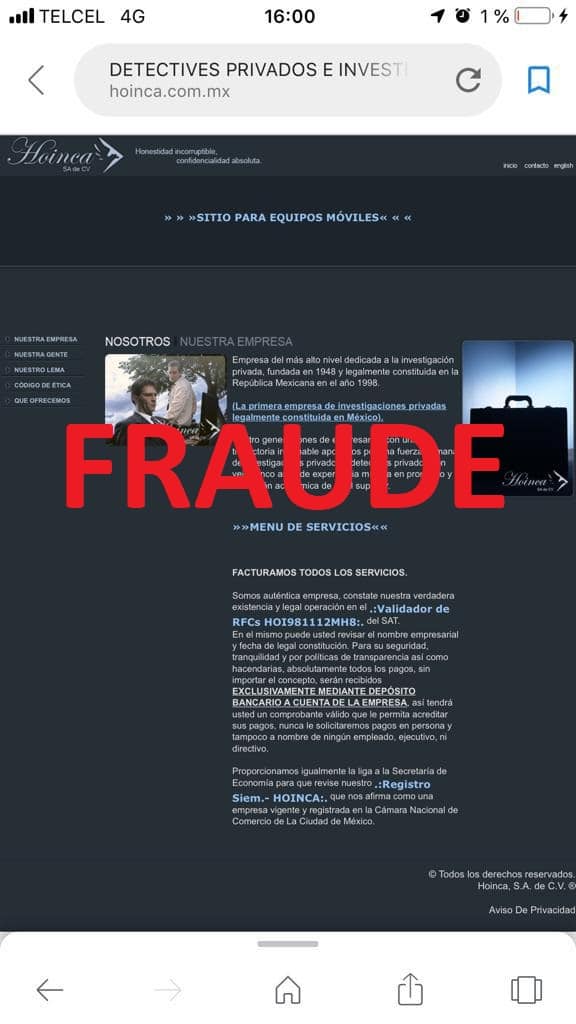 DETECTIVES DEFRAUDADORES COMAIP ESTAFAN HORACIO CATAÑO SANCHEZ DEFRAUDADOR